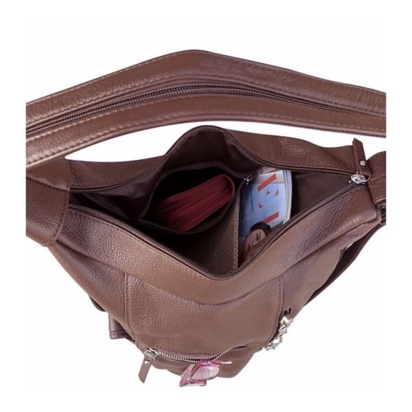 Purple Roma Leathers Snap Buckle Lockable Convertible Backpack