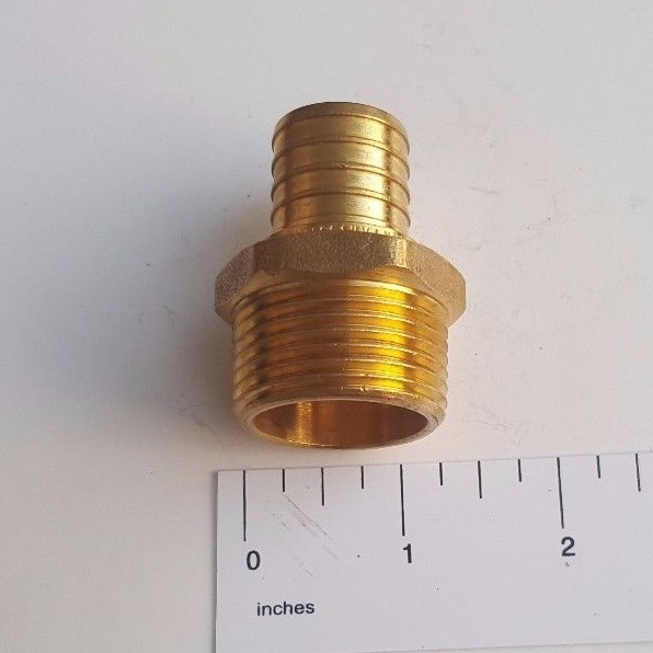 10 PC. 1" PEX X 1" MALE NPT THREADED ADAPTER BRASS CRIMP FITTING LEAD FREE