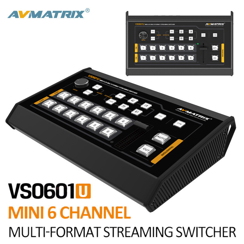 AVMATRIX VS0601U Mini 6CH 4×SDI 2×HDMI Inputs Multi-Format Streaming Switcher
