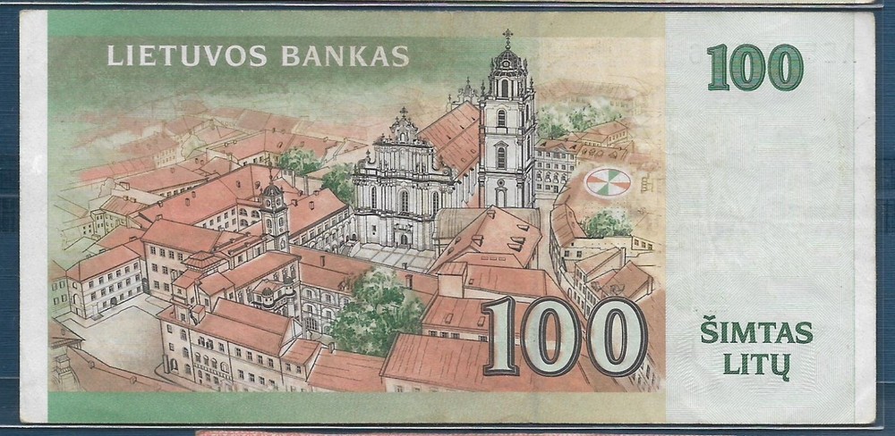 Lithuania 100 Litu, 2000, P 62, VF+