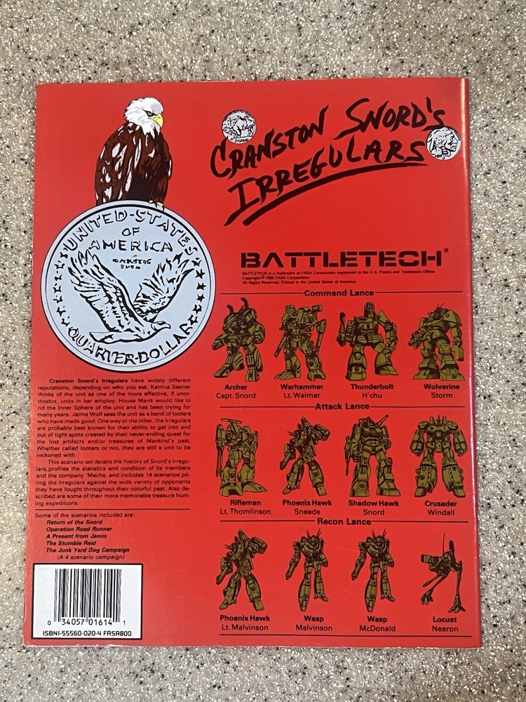 BattleTech 1614: Cranston Snord's Irregulars Module Book