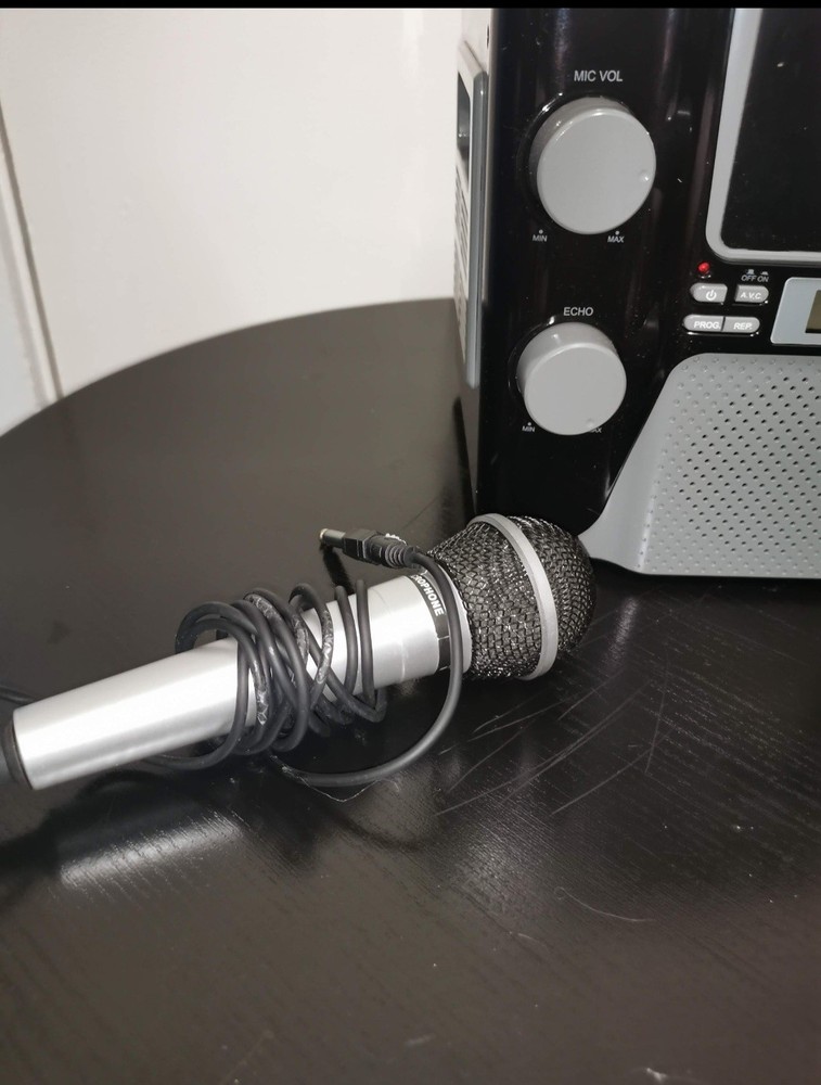 Livit Grey & Black Karaoke Machine 2x Microphones 1x CD