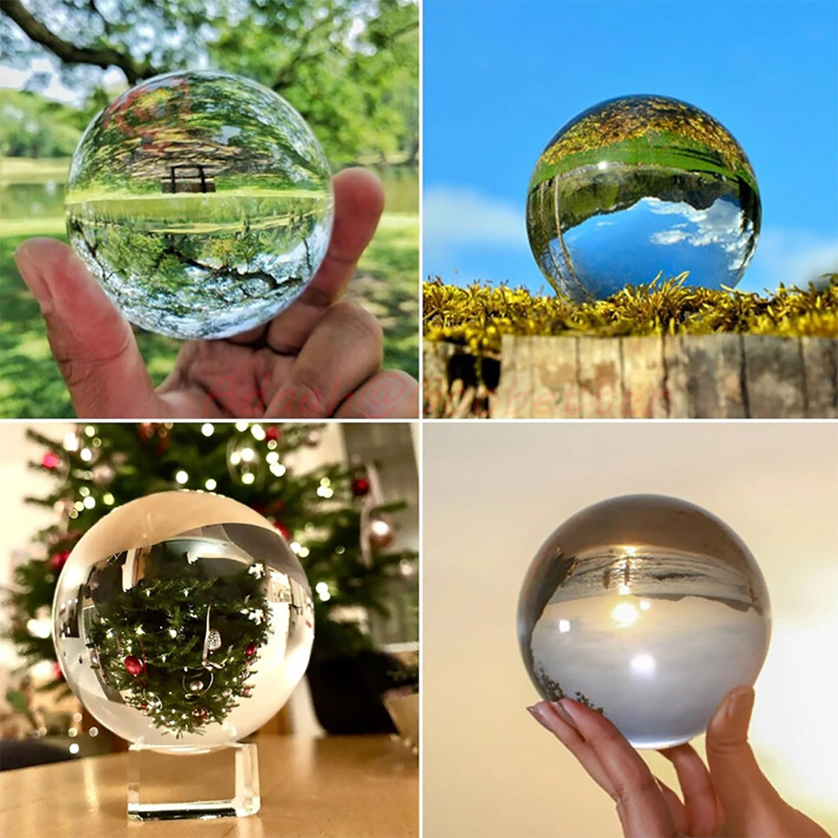Clear Crystal Ball Glass Lens Sphere 18mm-120mm Healing Sphere Photography Decor
