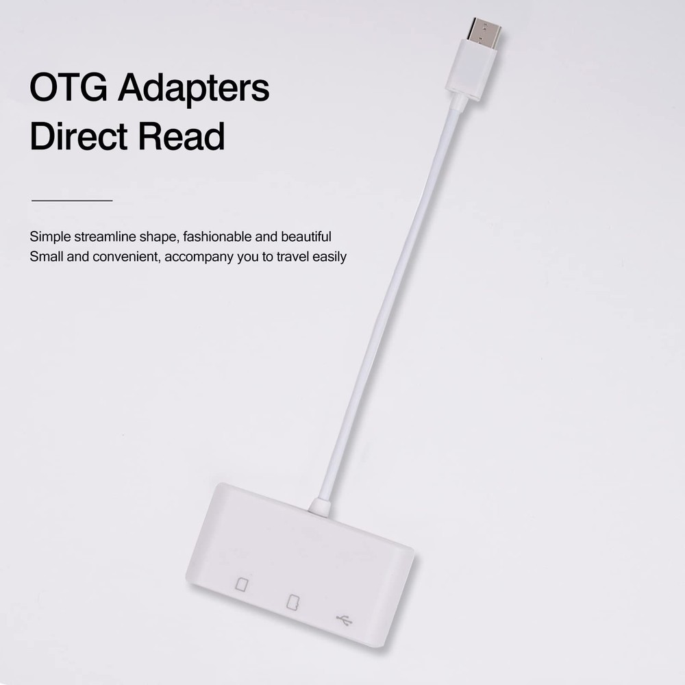 [2 Pack] SD Card Reader for Android, Micro to USB Adapter, White