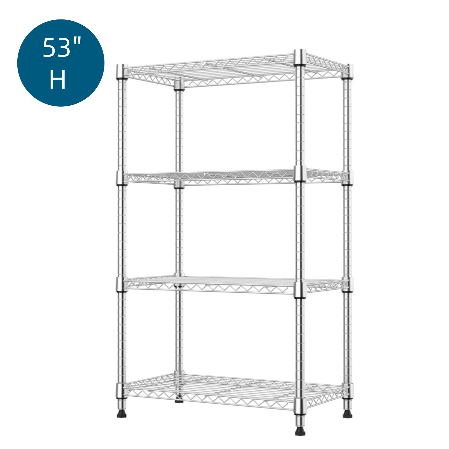 M MZG 4 Tier Adjustable Wire Shelves Metal  Storage Kitchen Racks 14"x 24"x 53"