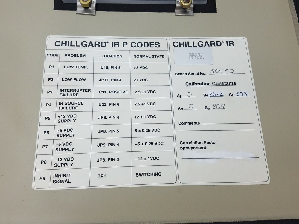 Chillgard IR Refrigerant Leak Detection System MSA 802814 Display Screen PC Assy