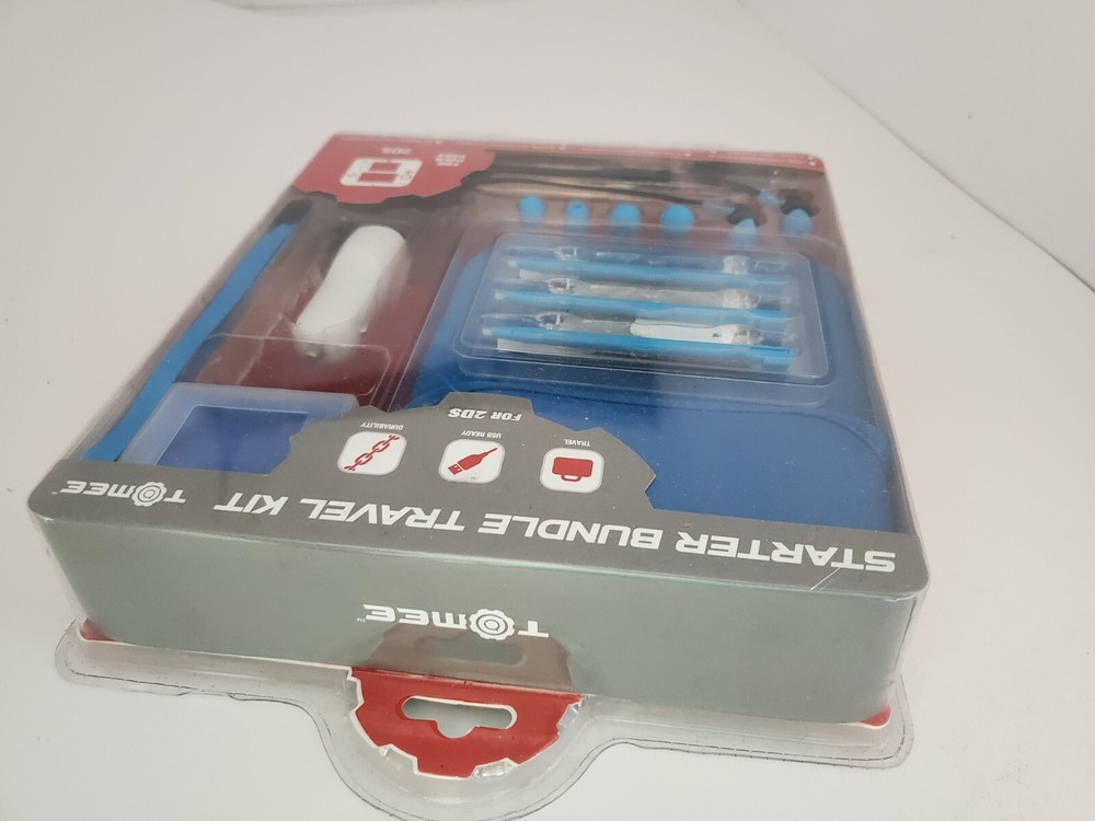 NEW Tomee Blue Starter bundle Travel kit for Nintendo 2DS console #2E