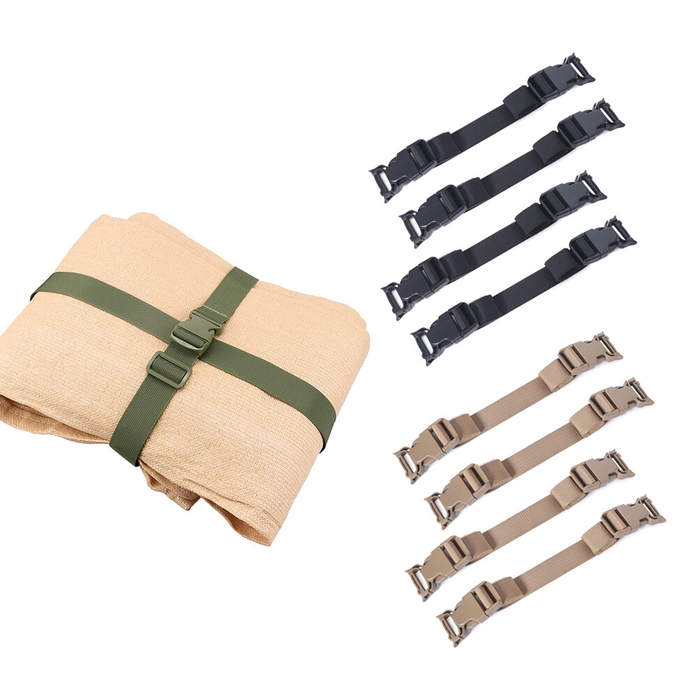 4pcs Tactical Molle Fixed Strap Backpack Straps Nylon Accessories with Buckle