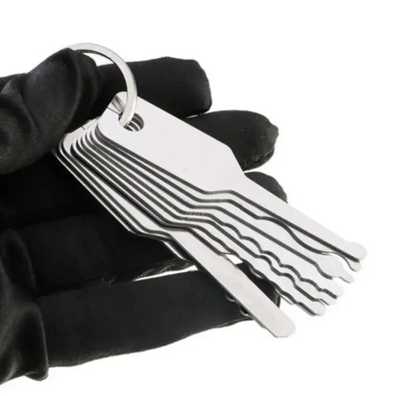 10Pcs Stainless Steel Master Key Skeleton Lock Shape Emergency Tool Replacement