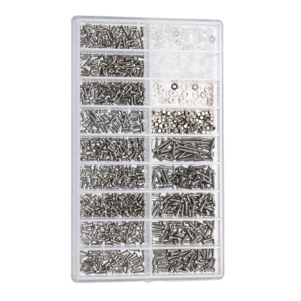 1000Pack Micro Eyeglass Sunglass Tiny Screw Nut Assortment Watchmaker Repair Kit