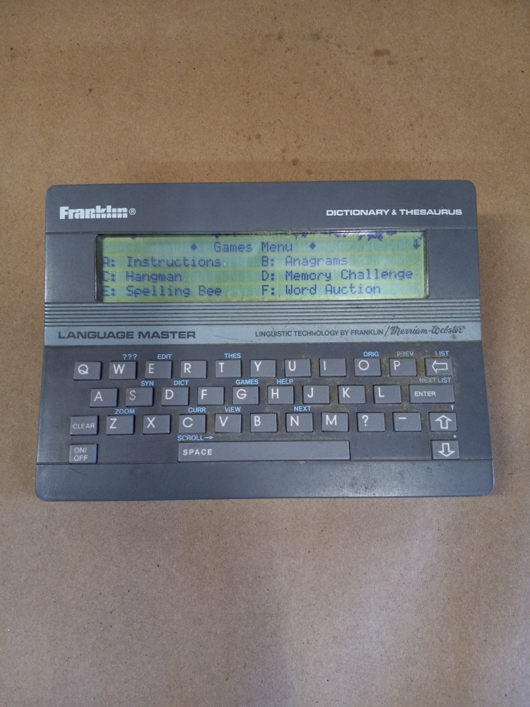 1987 Franklin Computer Dictionary Thesaurus LM-2000 Language Master Works