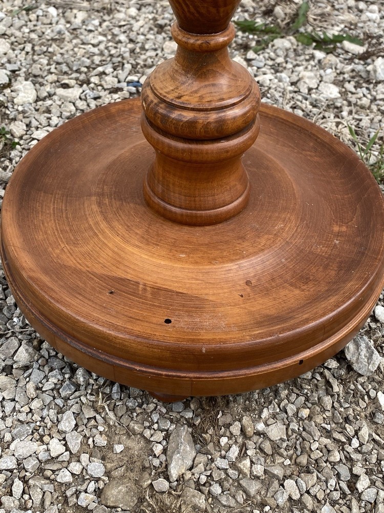 Solid Maple Pedestal Weighted Side Accent Table