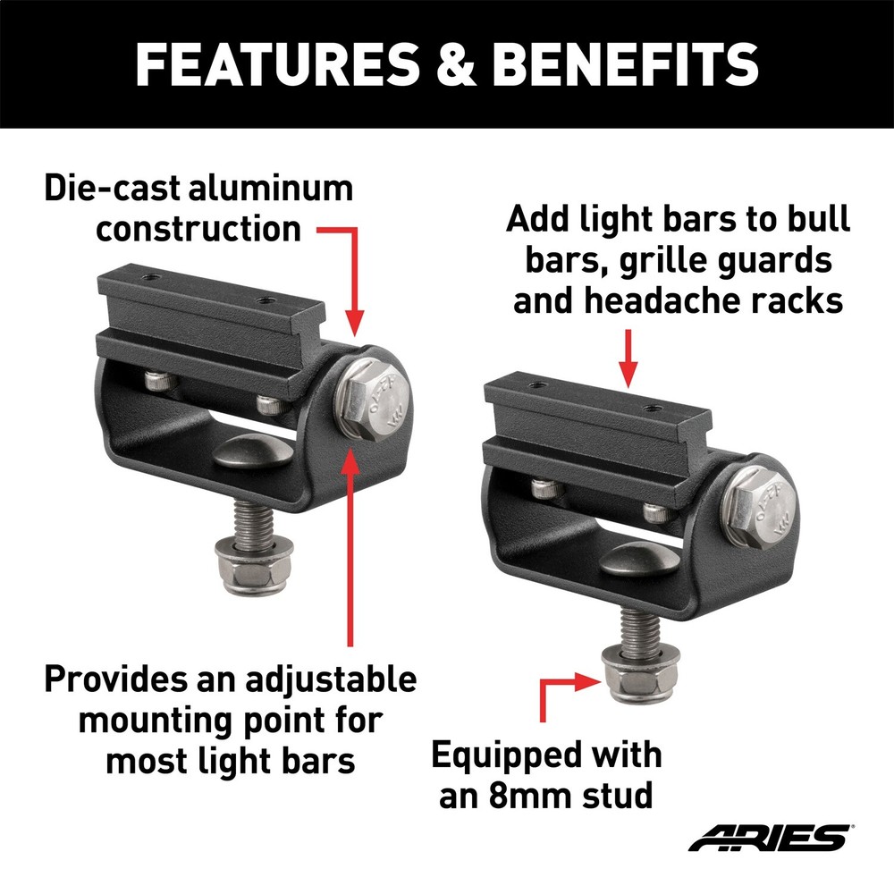 ARIES 1110312 Base-Mount Light Bar Brackets