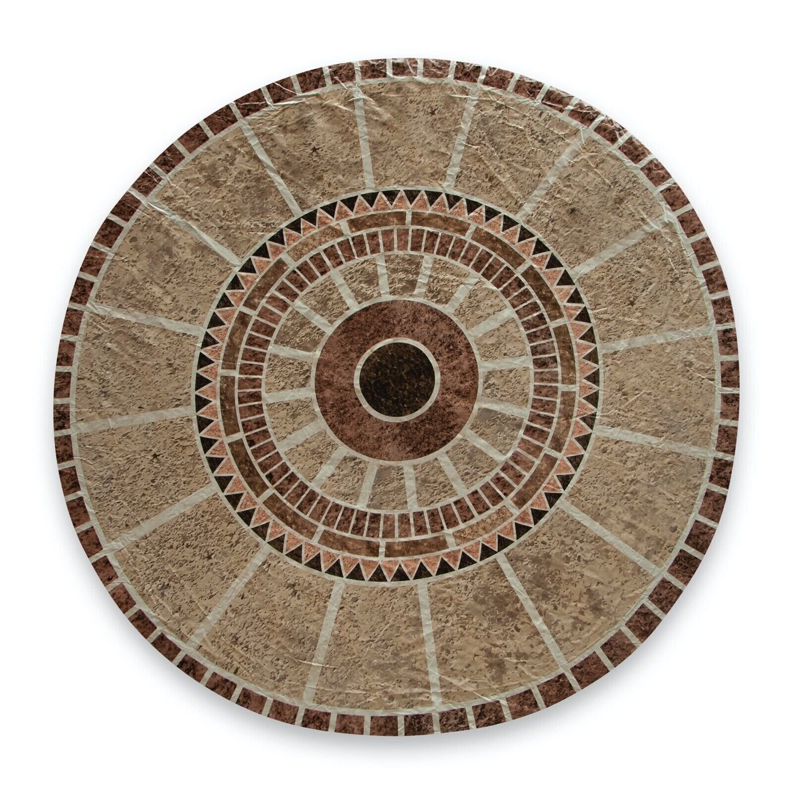 Mosaic Fitted Round Table Cover - Indoor/Outdoor Decorative Stretch Cover NEW
