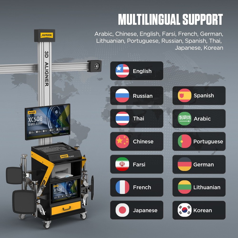 AUTOOL XC508 3D Wheel Alignment Machine Fully Automatic Tire Aligner System 110V