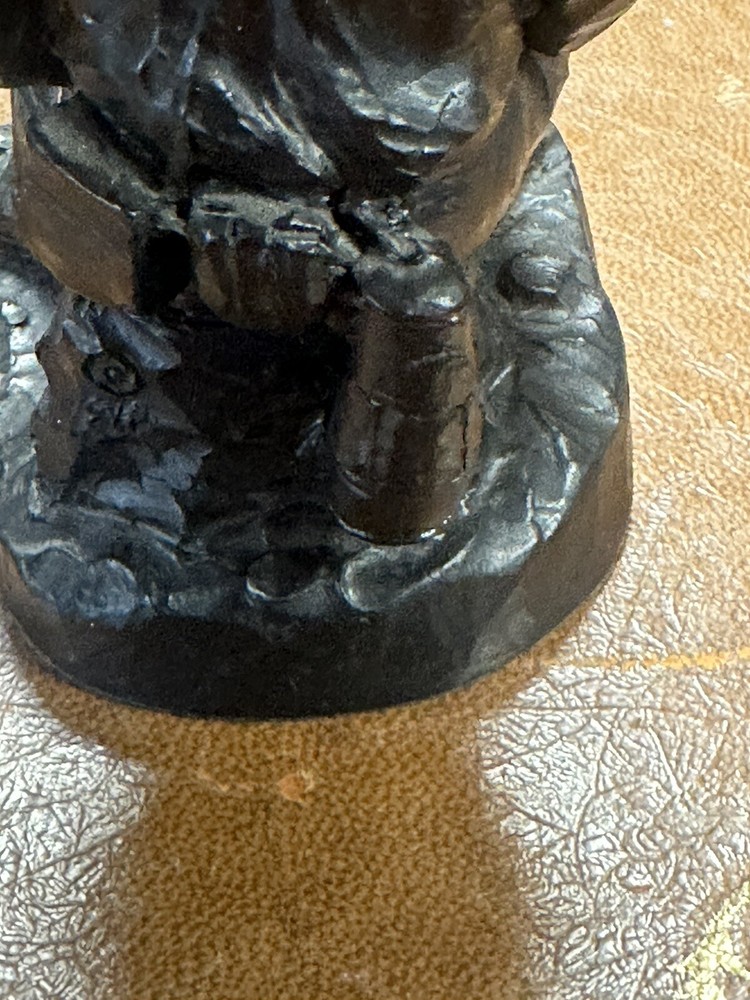 Coal Miner Statue E.J Mining Ltd Made With British Coal 14x6cm