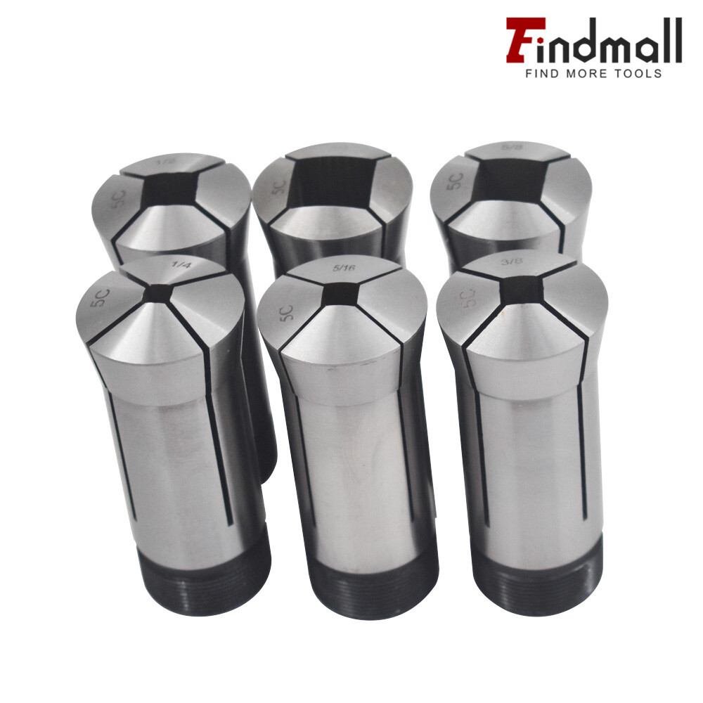 Findmall 5C Square Collet 6 PC Set 1/4",5/16",3/8",1/2",5/8",3/4"