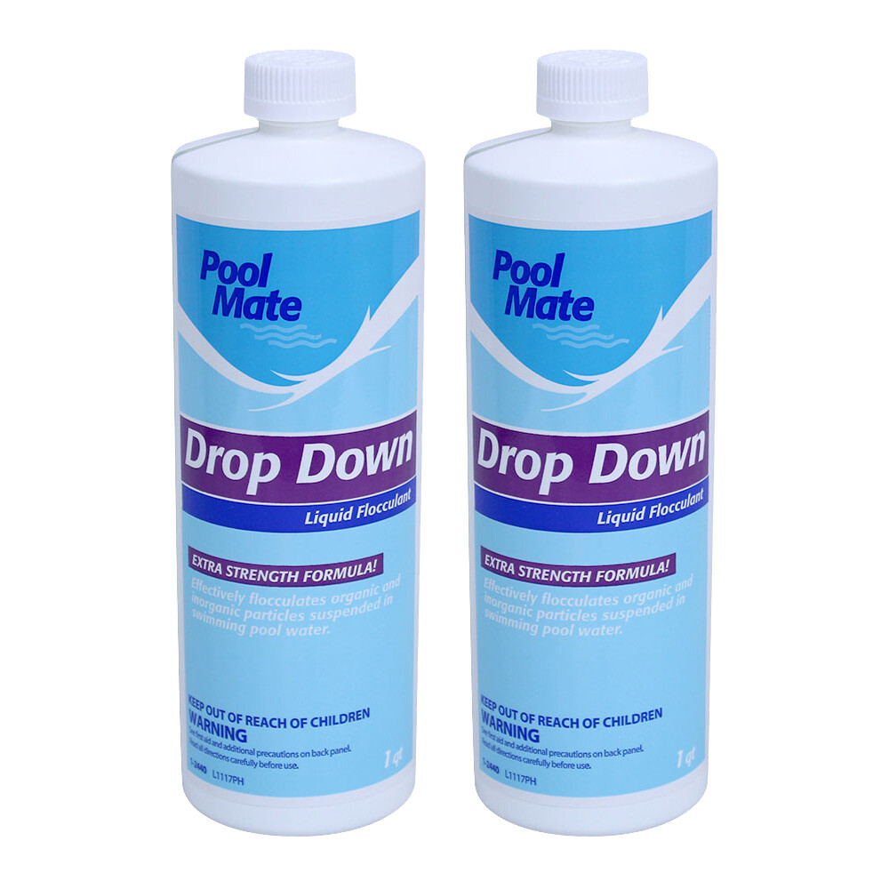 Pool Mate Swimming Pool Drop Down Liquid Floc Clarifier - 2 Quarts