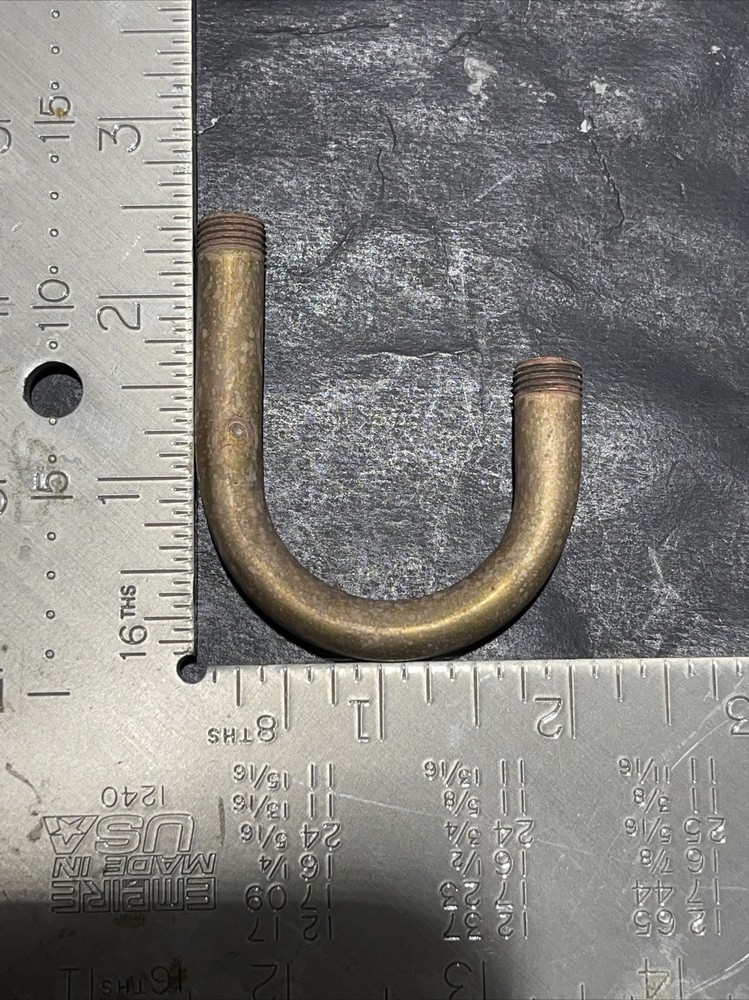 2 PCS - UNF SOLID BRASS  2 1/2 INCH LONG 1/8 IPS J Shape Arm With 3/16” Thread