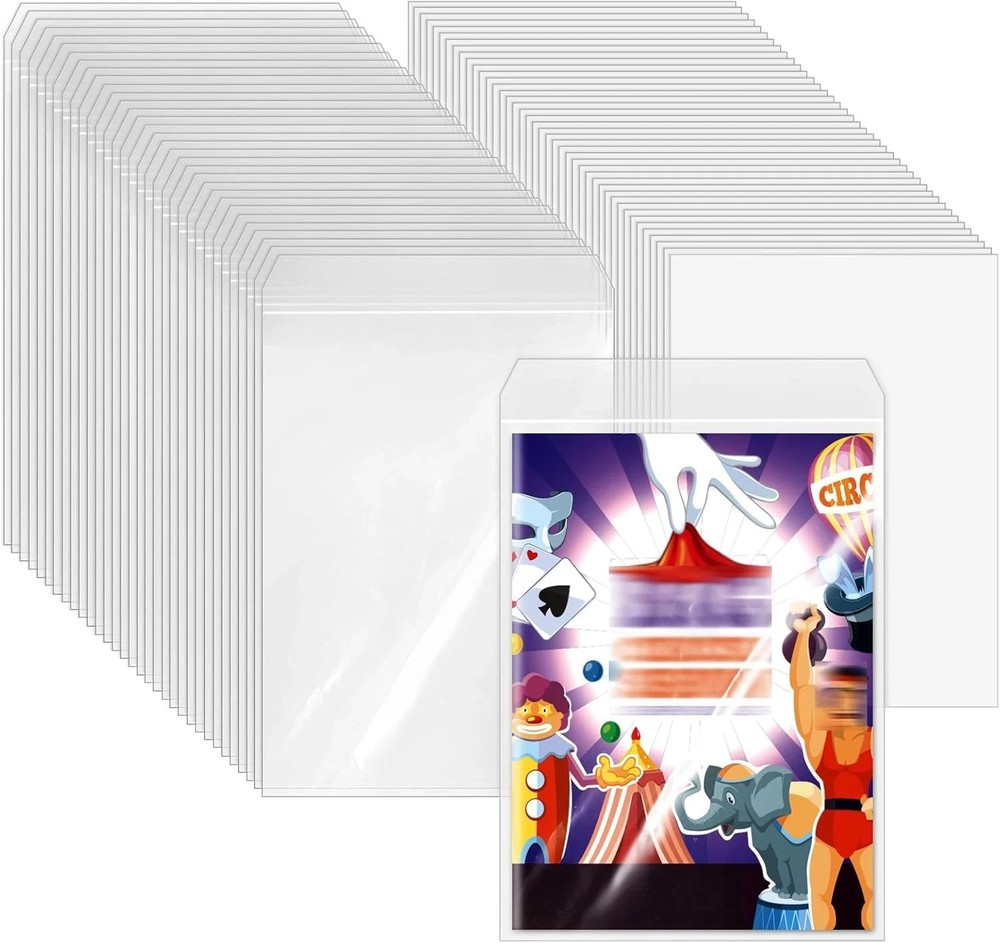 50 Sets Current Size Comic Book Bags and Boards, Reusable Transparent Comic Book