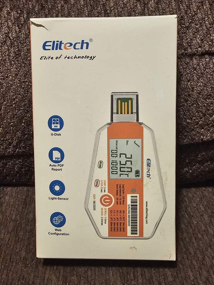 Elitech LogEt 1 Bio Temperature & Humidity Data Logger Single Use PDF Report USB