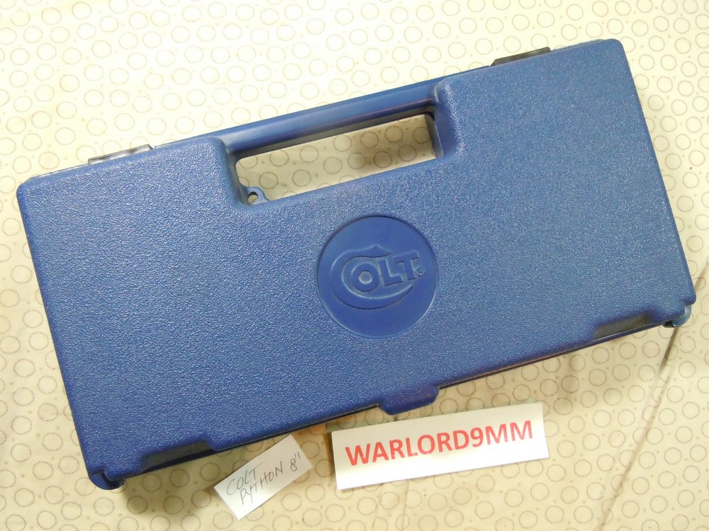 COLT PYTHON MOLDED FACTORY BLUE HARD CASE - 8 INCH..