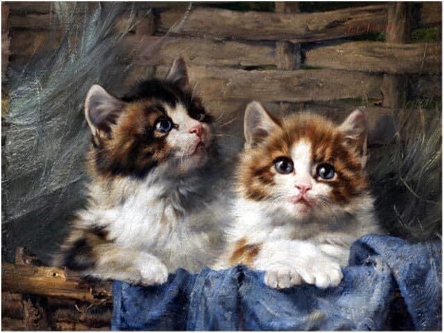 Two Kittens J. Adam Accent Tile Mural Kitchen Bathroom Wall Backsplash Ceramic