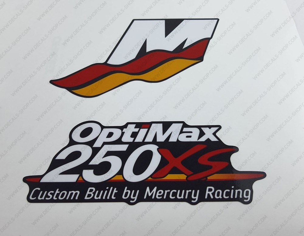 Mercury Racing 250XS Optimax 3.2 Stroker 2006-2012 outboard engine decals set