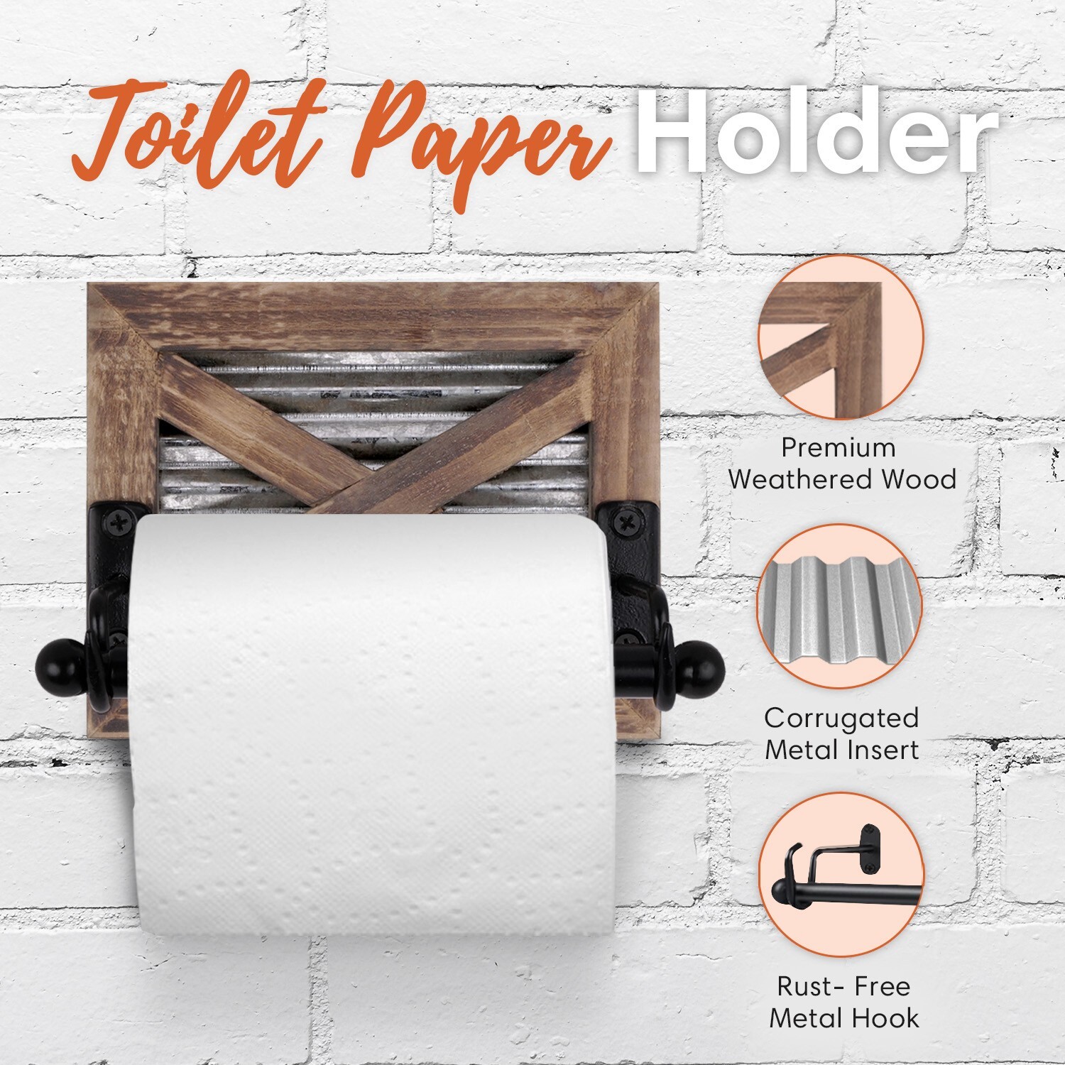 Autumn Alley Farmhouse Toilet Paper Holder, Towel Ring , Towel Rack Holder Set
