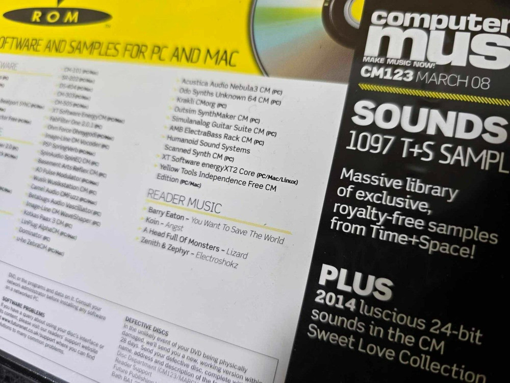 Computer Music CM123 Mar 08 Software and Sample Disc PC/Mac DVD Rom -GOSFORD