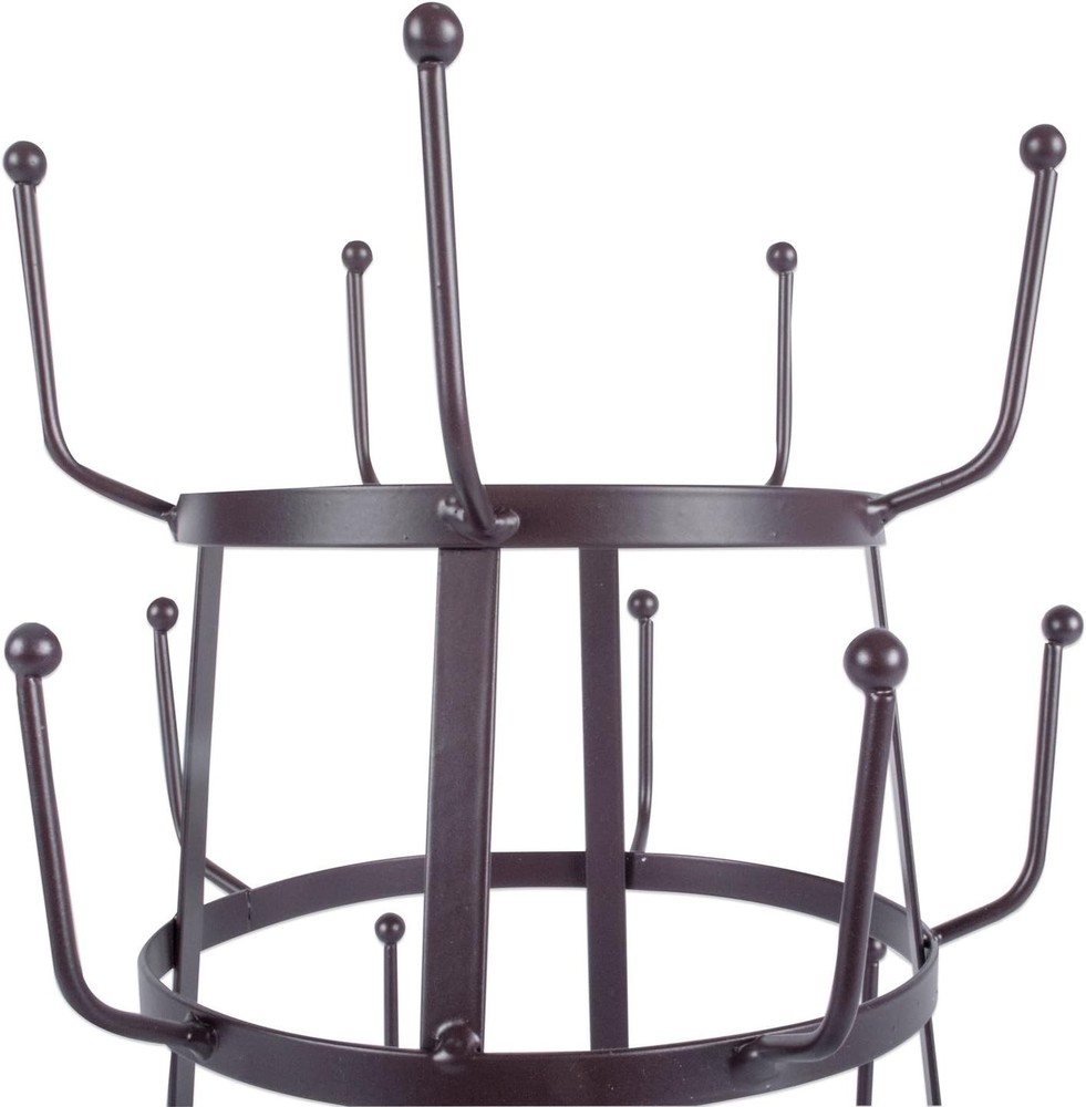 Traditional Iron Mug Tree Stand, Rustic Bronze