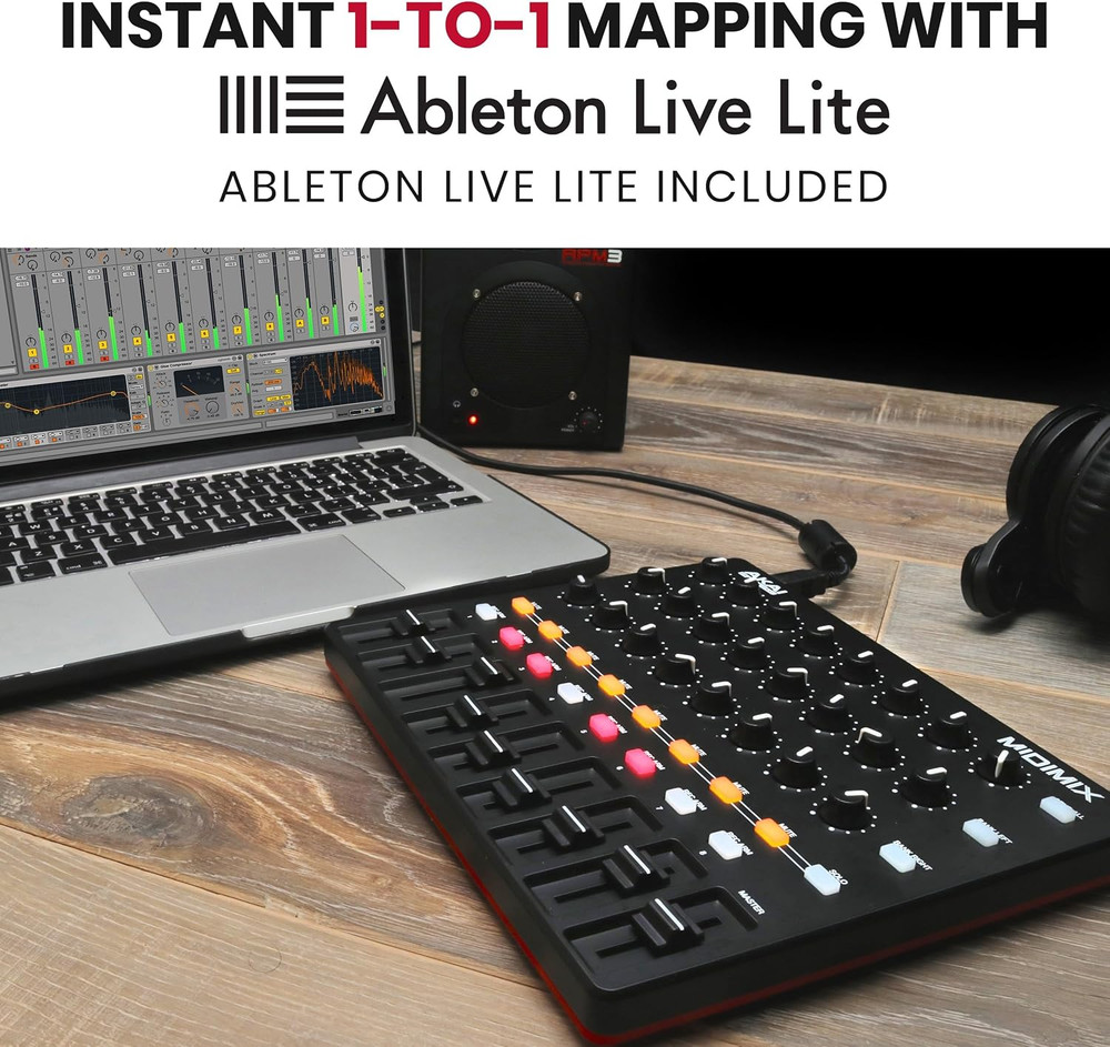 Midimix - USB MIDI Controller Mixer with Assignable Faders and Master Fader, 24