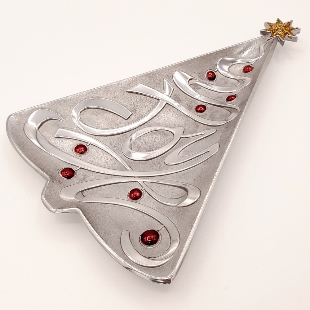 Lenox Metal Serveware Christmas Tree Joy Candy Dish