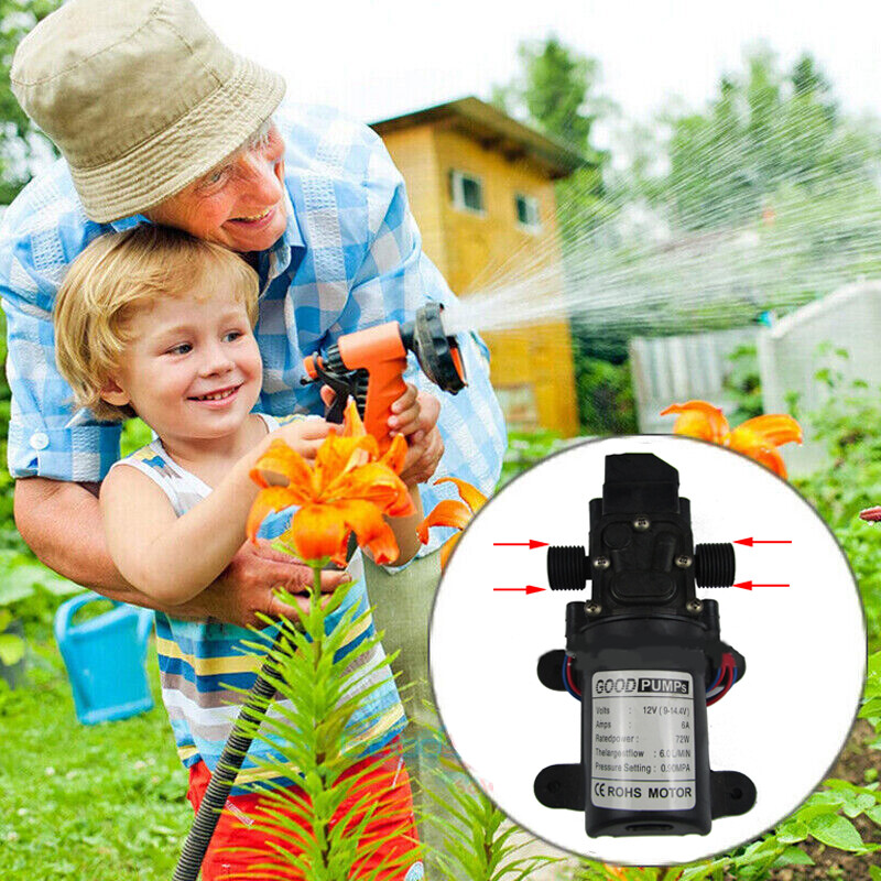 2Pcs 130PSI High Pressure RV Water Pump Diaphragm DC 12V Self-Priming 72W