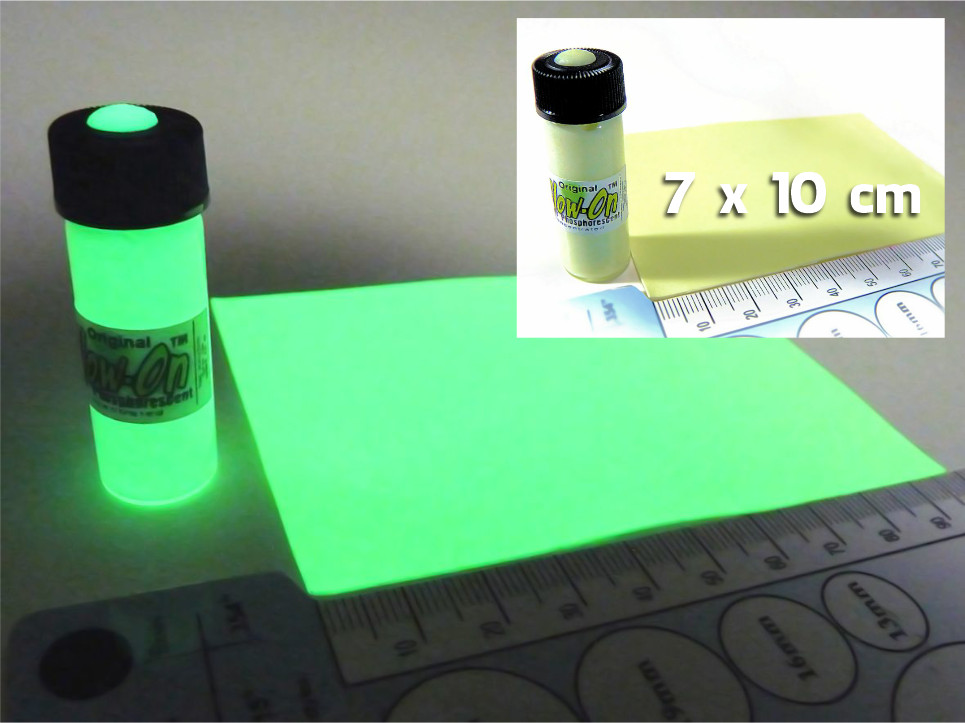 Glow-On 4.6 ml Vial Glow Paint Plus 7 cm x 10 cm Self Adhesive Glow Film