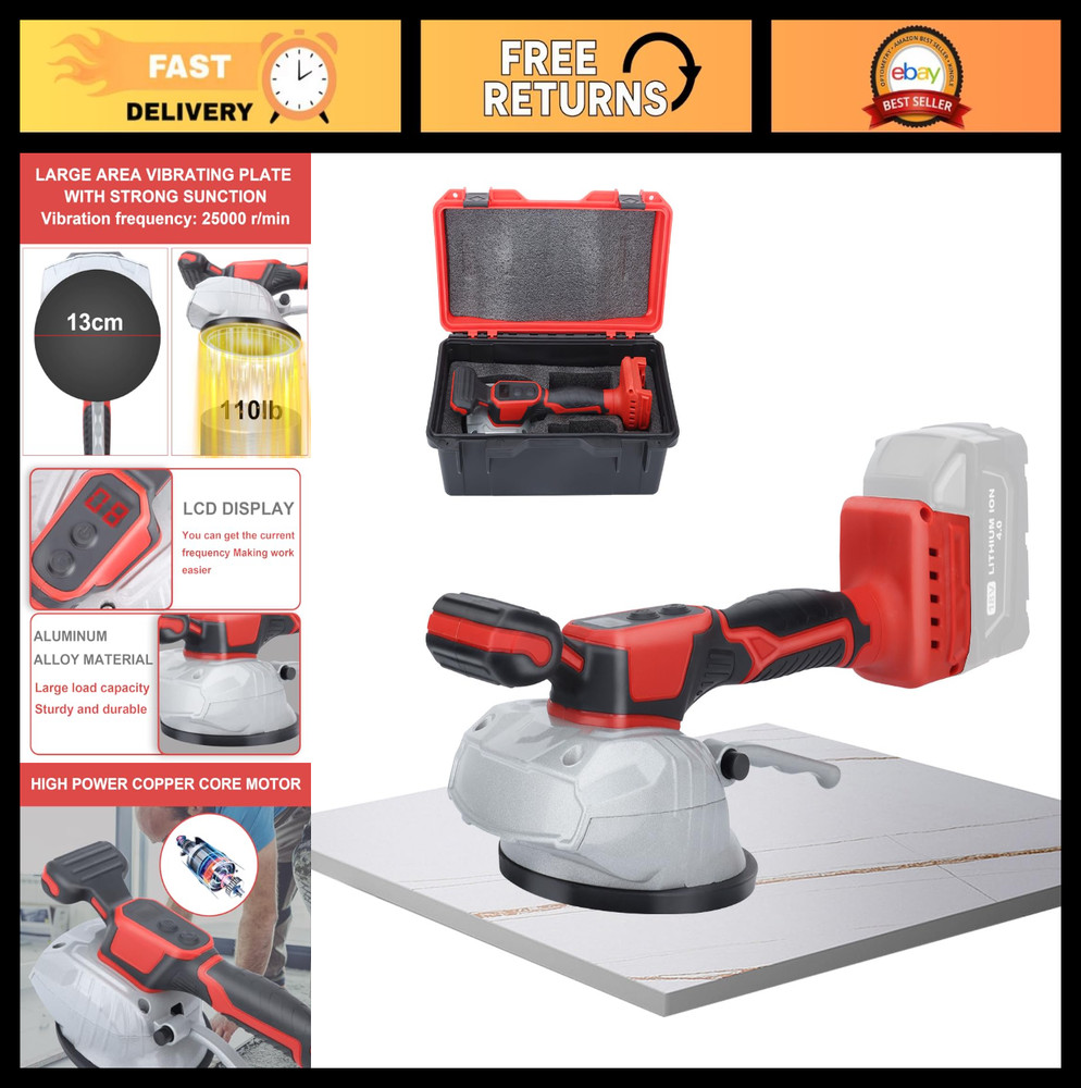 Cordless Tile Vibration Leveling Machine, 150W Tiler Tool, 8 Speed Suction Cup,
