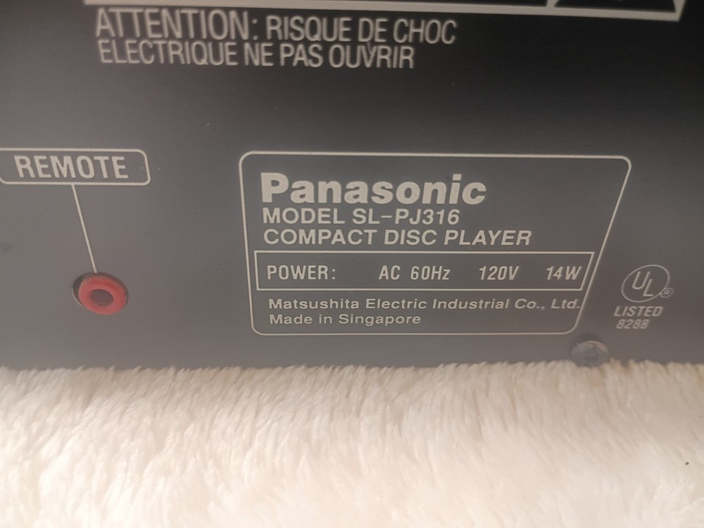 Panasonic SL-PJ316 MASH 4DAC Digital System CD Player