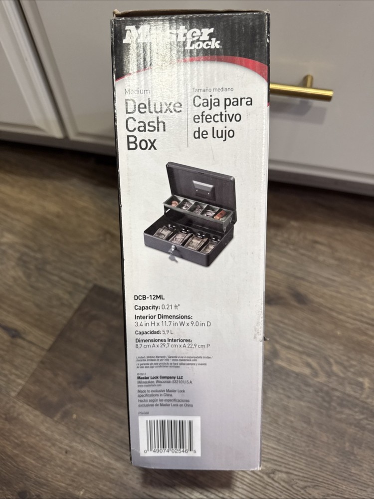 Master Lock Keyed Cash Box with Handle - New
