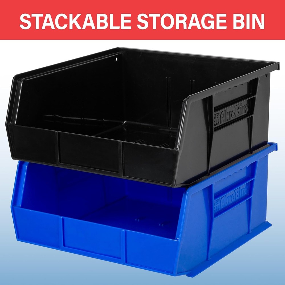 Akro-Mils 30235 AkroBins Plastic Storage Bins, Space-Saving Stackable Bins