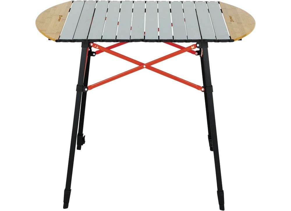 Lippert 2023053727 Roll Top Camping Table - Bamboo & Hammer Grey