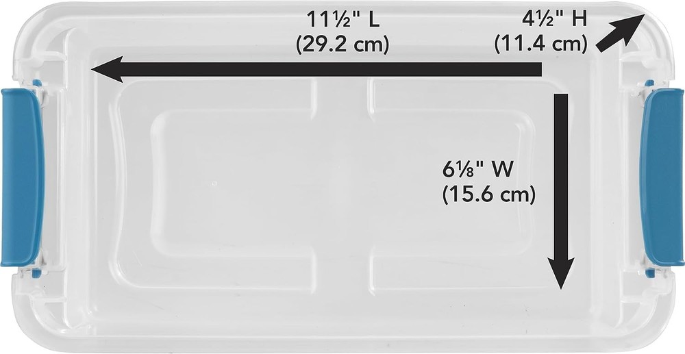 6 Qt Latching Storage Box, Stackable Bin with Latch Lid, Plastic Container to...