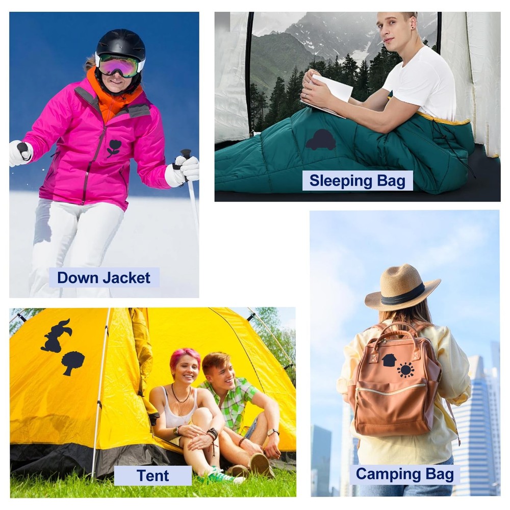 45PCS Down Jacket Repair Patch for Puffer Jackets Three Sizes, Pre-Cut-Navy