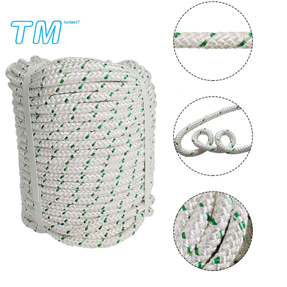 NEW 100 feet Low-stretch Double Braid Polyester Rope 3/8  Breaking Strength