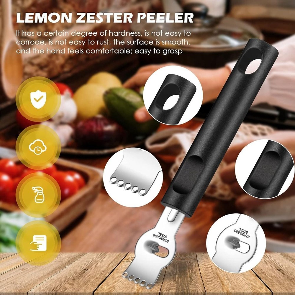 Stainless Steel Lemon Zester Peeler Kitchen Tool - Easy Cleaning