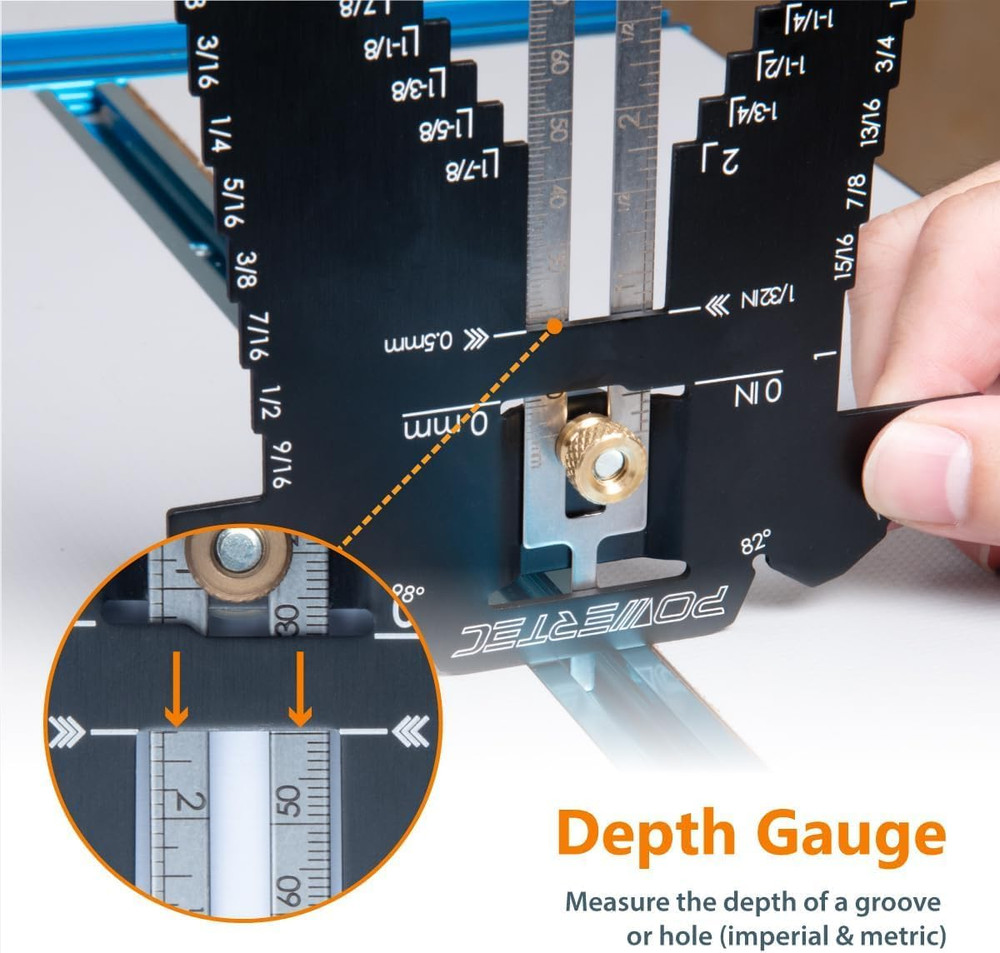 Setup Blocks Height Gauge 15Pc Set, Router Table Setup Bars W/Universal 5-In-1 M
