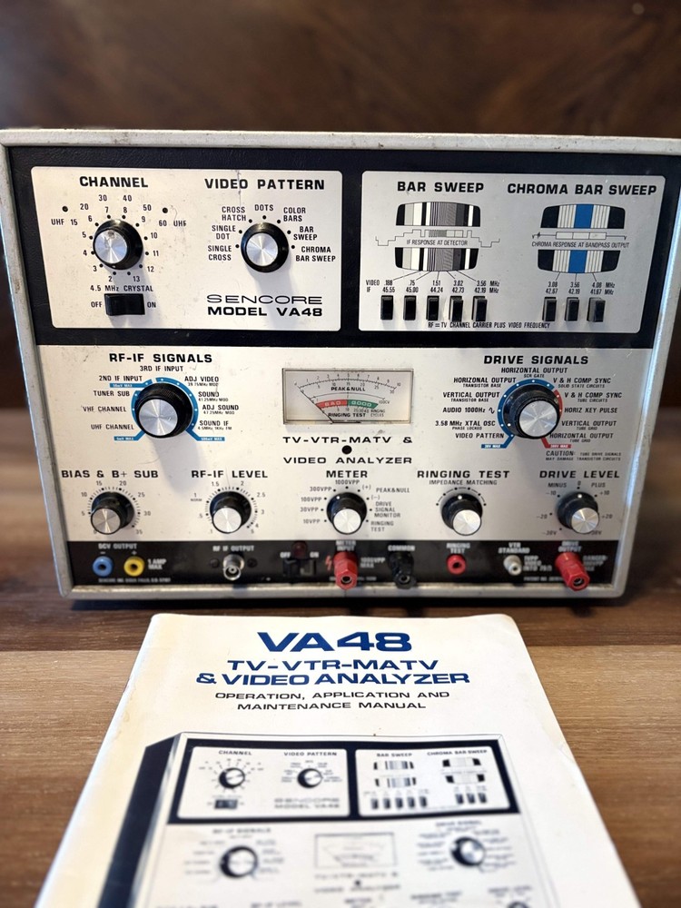 Vintage Sencore VA48 TV Video Analyzer + Manuals - working