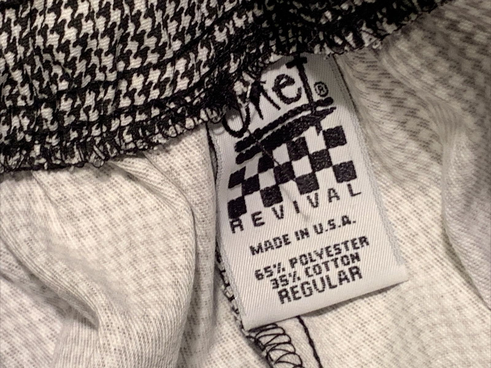 Chef Revival Pants Regular 32" Houndstooth Check Baggy Drawstring Black White