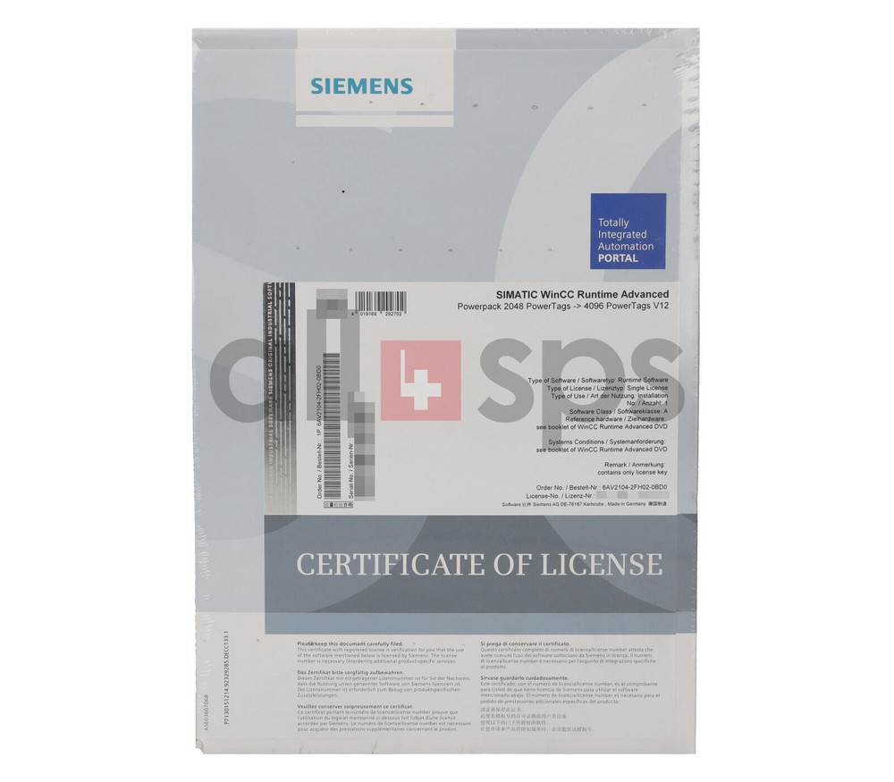 SIMATIC WINCC RT ADVANCED POWERPACK 2048 V12 - 6AV2104-2FH02-0BD0 (NS)