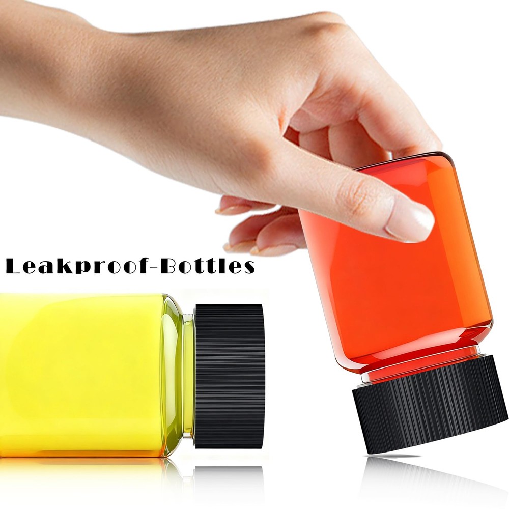 25 Pack 2 oz Plastic Shot Bottles with Cap, Empty Containers for Ginger, Juic...