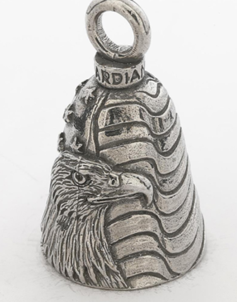 BALD EAGLE GUARDIAN BELL w/ FREE USA FLAG BIKER PATCH
